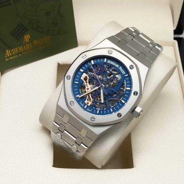 Audemars Piguet Royal Oak Double Balance Wheel Openworked Blue 15407ST.OO.1220ST.01 For Gents