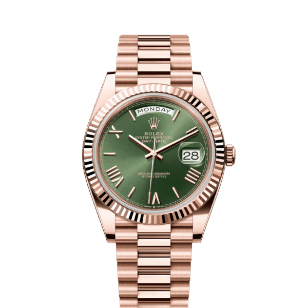 Rolex Day-Date Rose Gold, Olive Dial for Gents